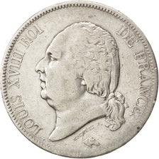 FRANCE, Louis XVIII, 5 Francs, 1816, Paris, KM #711.1, VF(30-35), Silver,...