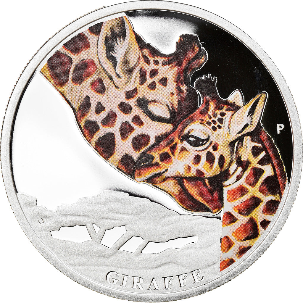 Coin, Tuvalu, Giraffe, 50 Cents, 2014, 1/2 Oz, MS(65-70), Silver