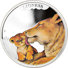 Monnaie, Tuvalu, Mother's Love - Lioness, 50 Cents, 2014, 1/2 Once, FDC, Argent