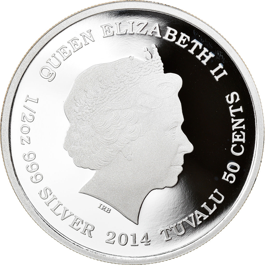 Monnaie, Tuvalu, Mother's Love - Lioness, 50 Cents, 2014, 1/2 Once, FDC, Argent