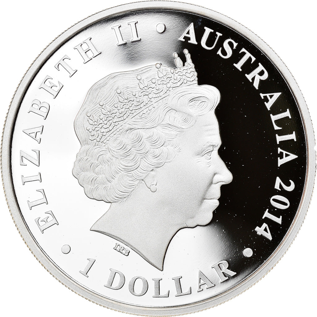 Coin, Australia, Megafauna - Megalania, 1 Dollar, 2014, 1 Oz, MS(65-70), Silver