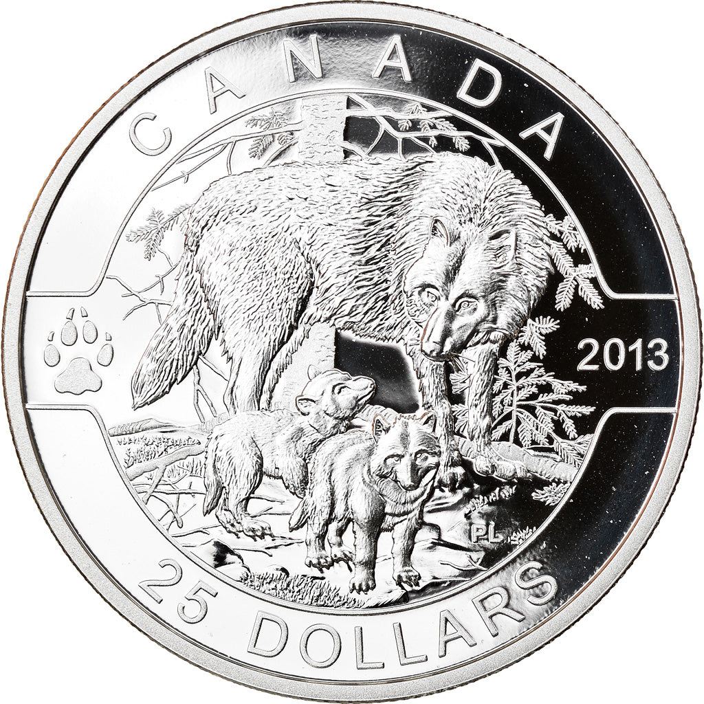 Coin, Australia, Elizabeth II, The Wolf, 25 Dollars, 2013, MS(65-70), Silver