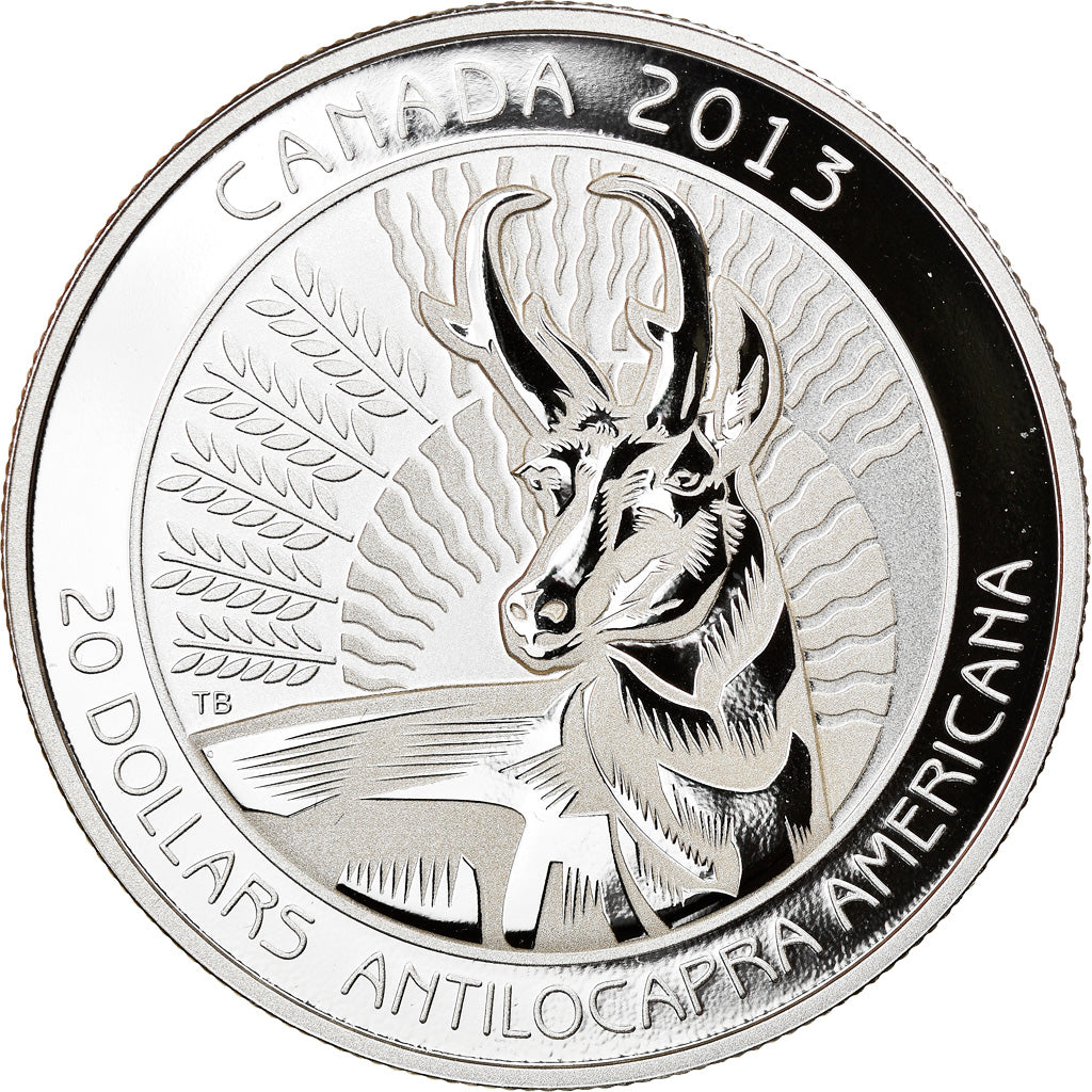 Coin, Canada, Elizabeth II, The Pronghorn, 20 Dollars, 2013, Royal Canadian