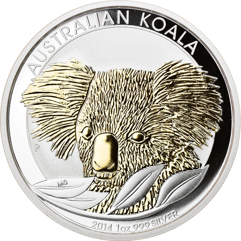 Coin, Australia, Australian Koala - Gilded, Dollar, 2014, 1 Oz, MS(65-70)