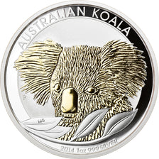 Coin, Australia, Australian Koala - Gilded, Dollar, 2014, 1 Oz, MS(65-70)