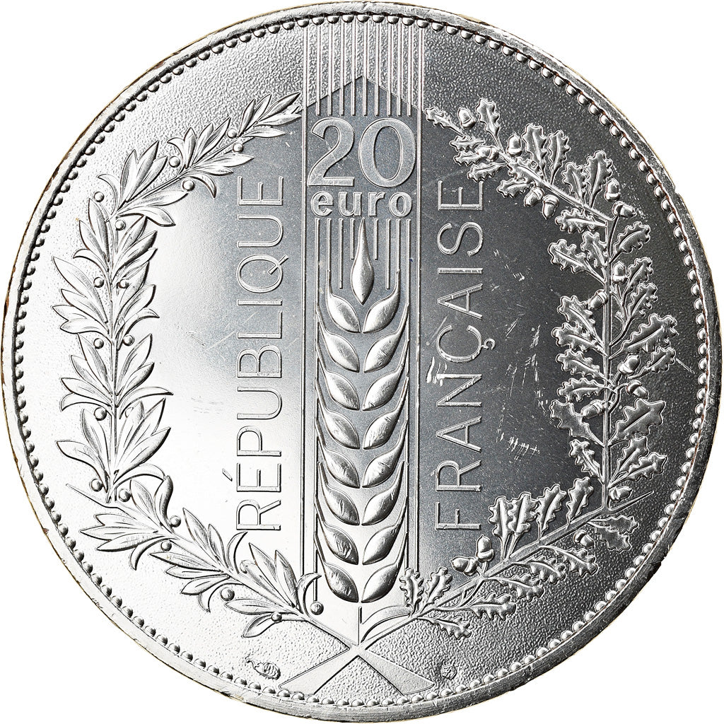 France, 20 Euro, Le Chêne, 2020, Paris, MS(65-70), Silver
