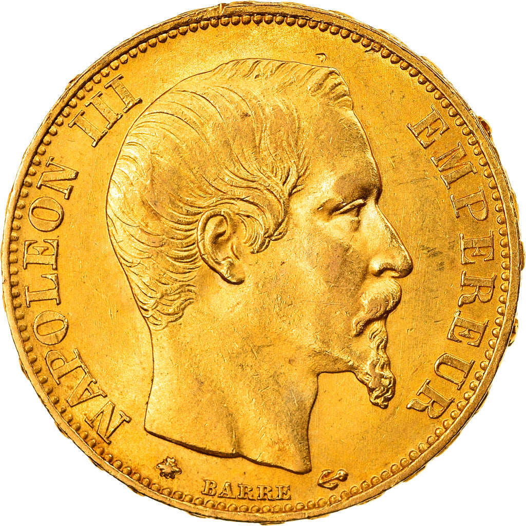 Coin, France, Napoleon III, 20 Francs, 1860, Strasbourg, AU(55-58), Gold
