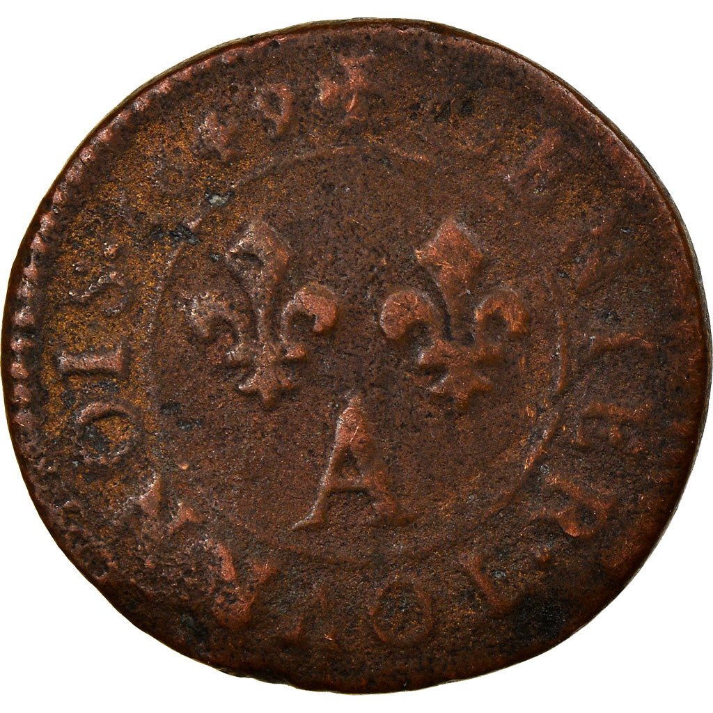 Coin, France, Louis XIV, Denier Tournois, 1649, Paris, VF(20-25), Copper