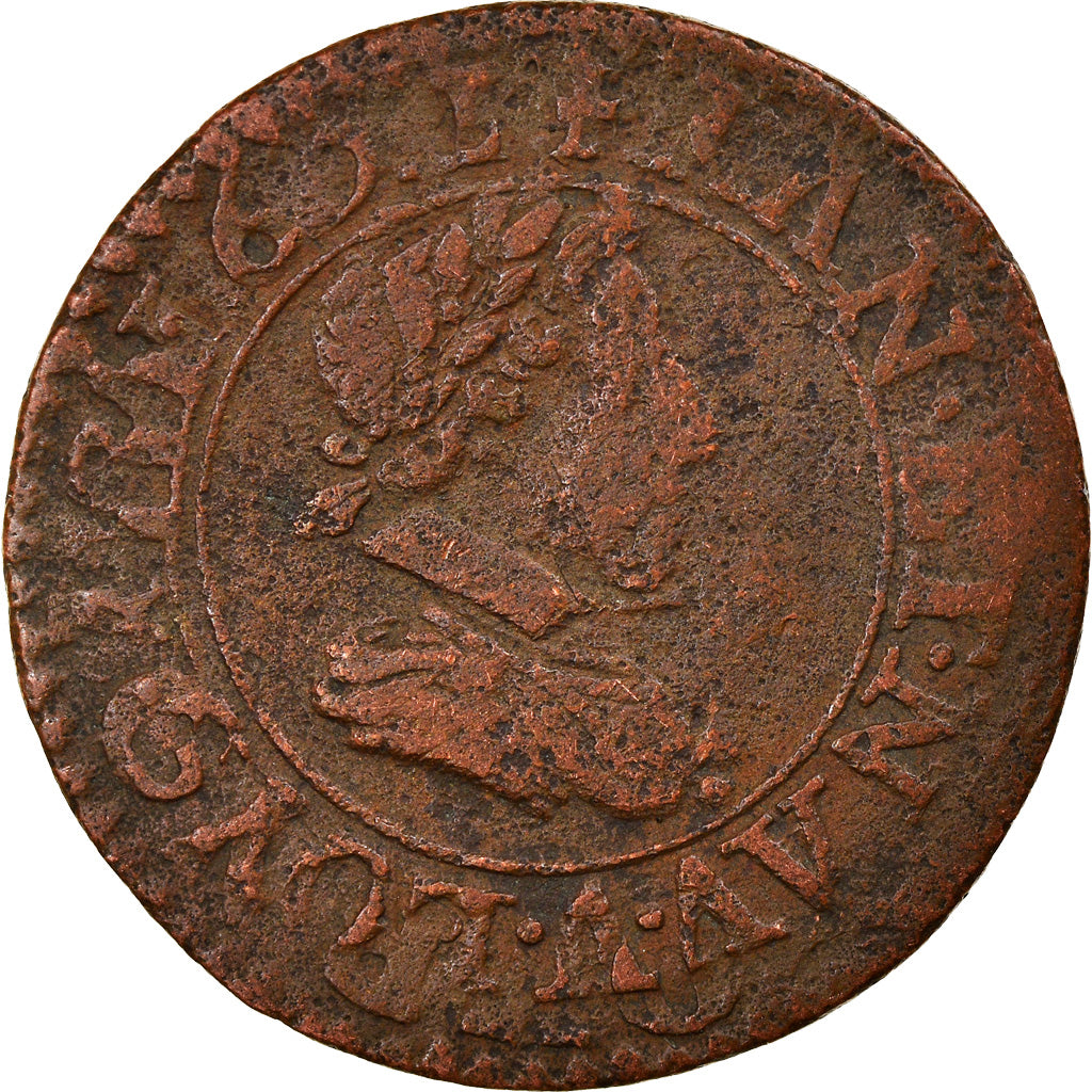 Moneta, Francia, Louis XIII, Double Tournois, 1621, Paris, Double-strike, MB