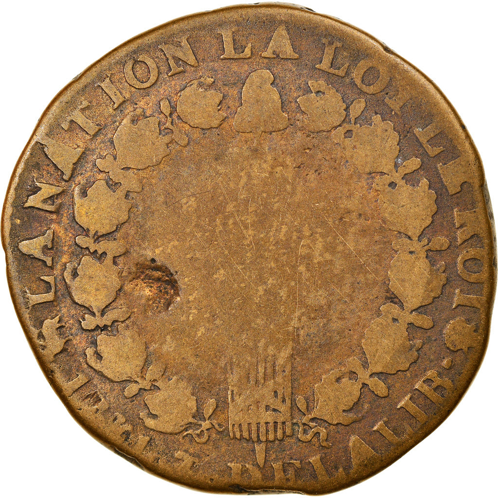 Monnaie, France, Louis XVI, 12 Deniers, 1791, Rouen, B, Bronze, Gadoury:15