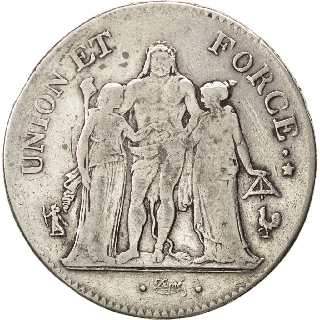 Consulat, 5 Francs Union et Force An 11 A, KM 639.1
