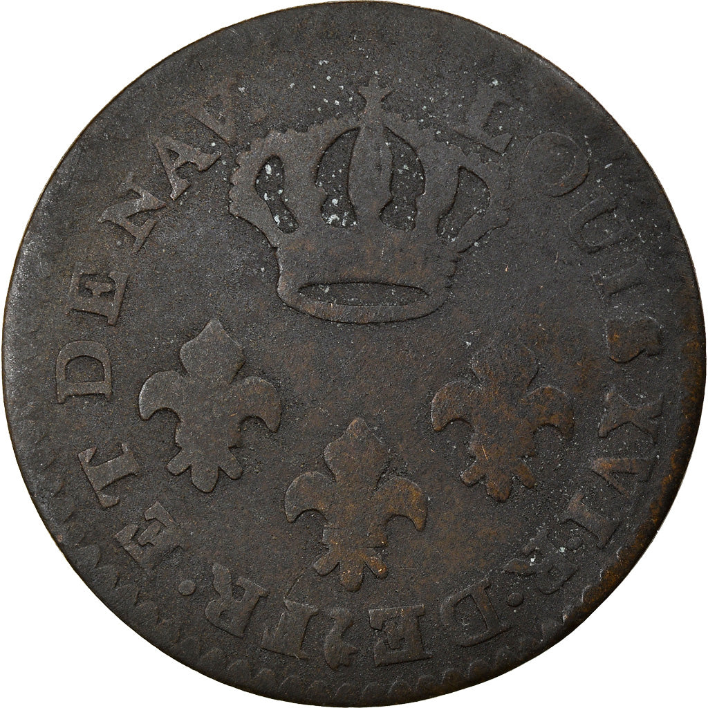 Moneta, GUJANA FRANCUSKA, Louis XVI, 2 Sous, 1789, Paris, VF(20-25), Bilon