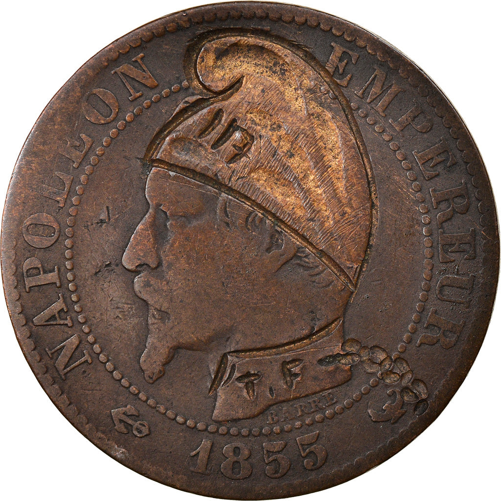 Coin, France, Napoleon III, 5 Centimes, 1855, Lille, Satirique, VF(20-25)