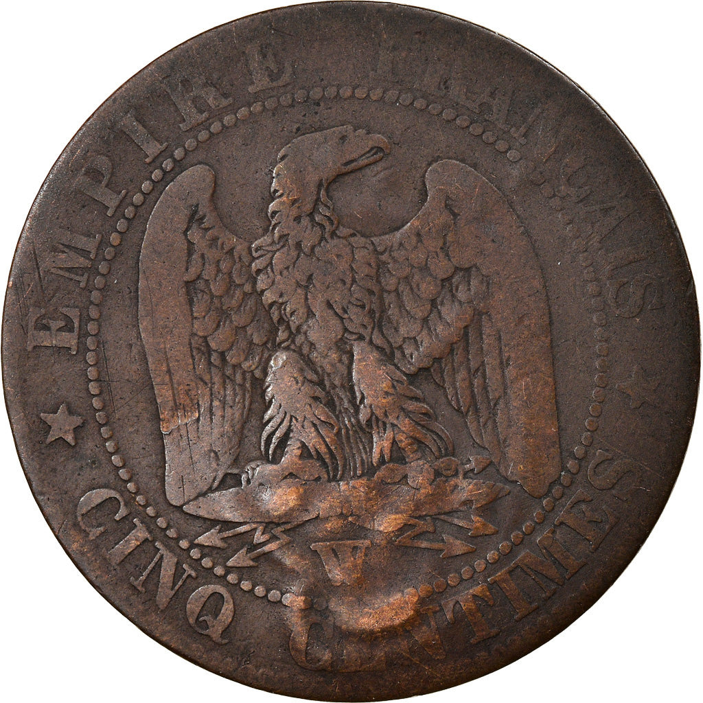 Coin, France, Napoleon III, 5 Centimes, 1855, Lille, Satirique, VF(20-25)