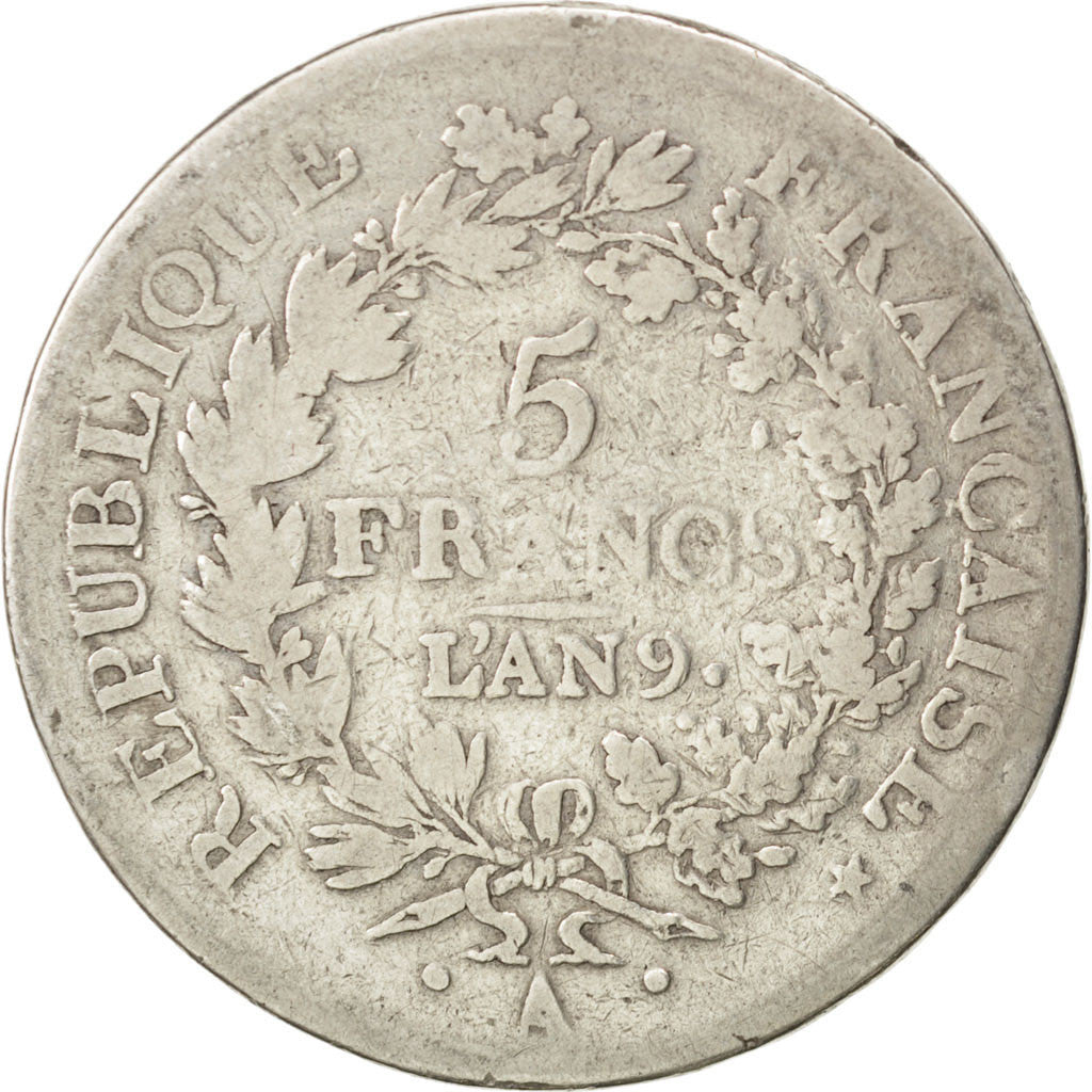 Coin, France, Union et Force, 5 Francs, 1800, Paris, F(12-15), Silver, KM:639.1