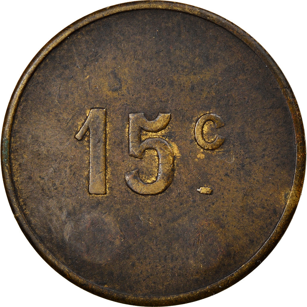Moneta, Francia, C E (countermark), Uncertain Mint, 15 Centimes, BB, Ottone