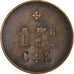 Munten, Frankrijk, C E (countermark), Uncertain Mint, 15 Centimes, ZF, Tin