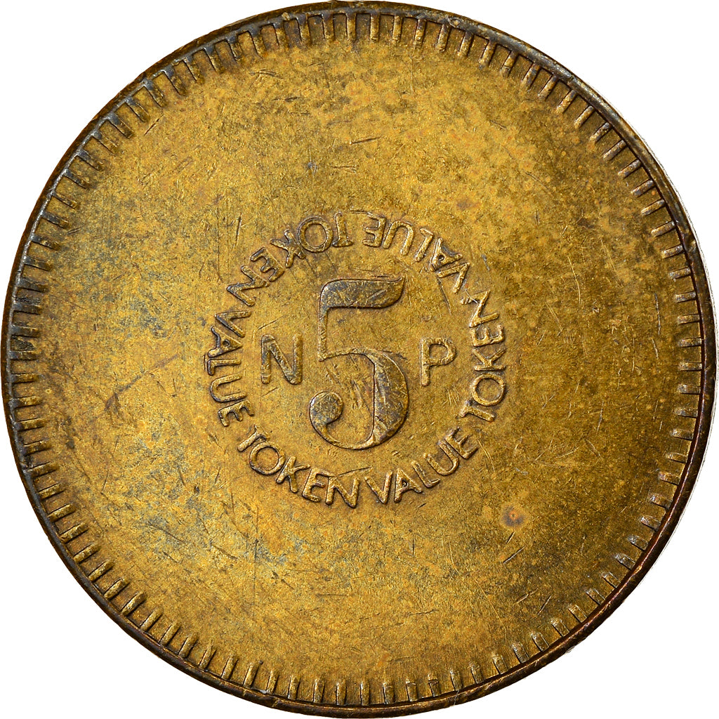 United Kingdom, 5 New Pence, Ruffler and Deith, EF(40-45), Brass