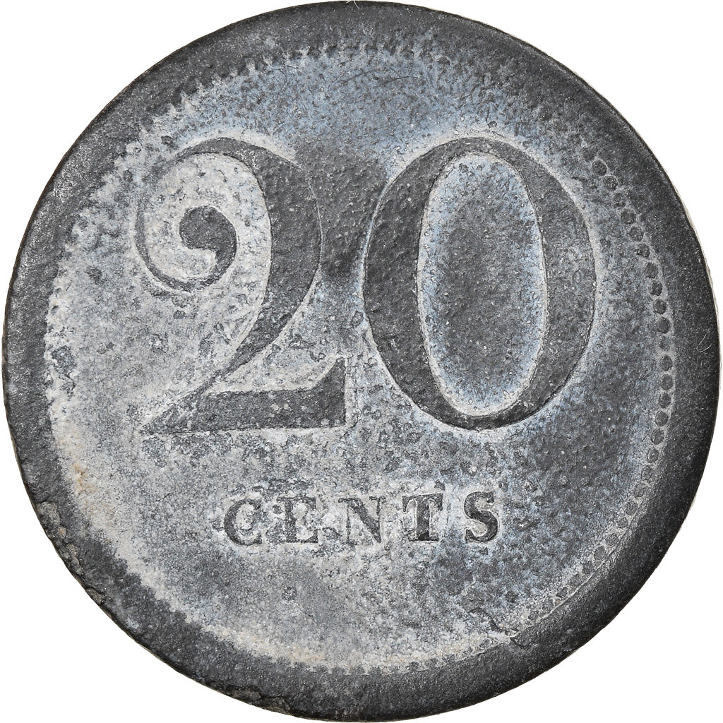 Coin, Belgium, Vilvorde, 20 Centimes, EF(40-45), Zinc