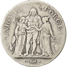 Moneda, Francia, Union et Force, 5 Francs, 1797, Perpignan, BC, Plata, KM:639.8