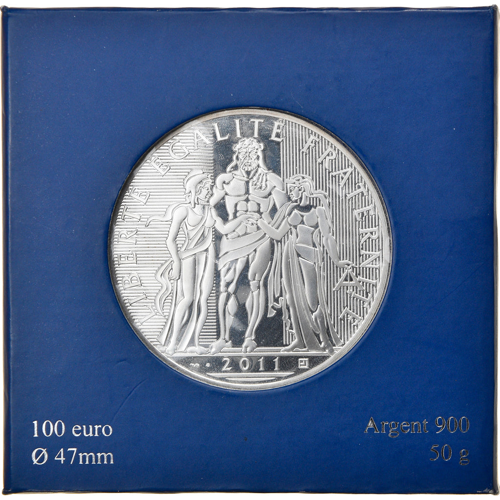 France, Monnaie de Paris, 100 Euro, Hercule, 2011, Paris, FDC, Argent
