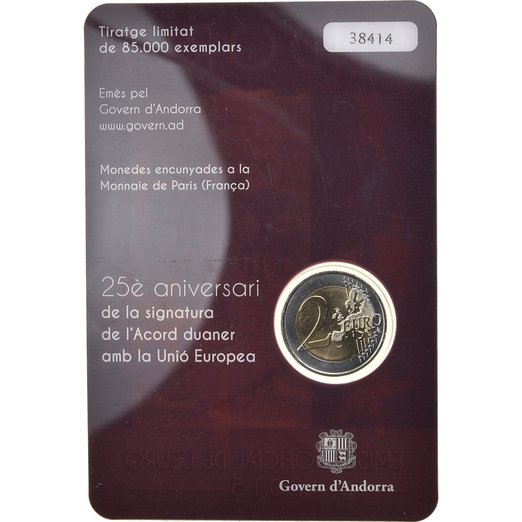 Andorra, 2 Euro, Customs Agreement with the European Union, 2015, MS(65-70)