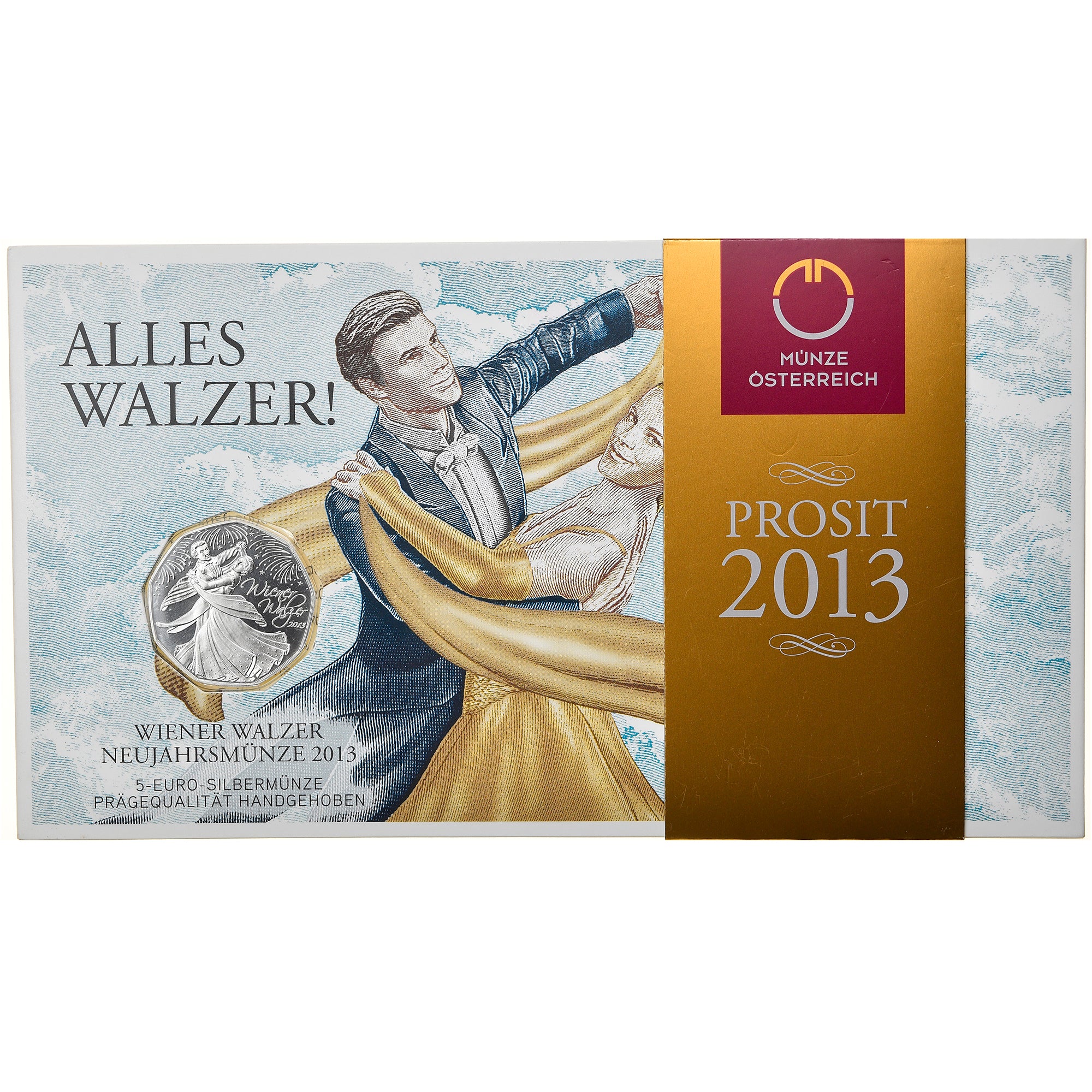 Austria, 5 Euro, Viennese Waltz, 2013, MS(65-70), Silver