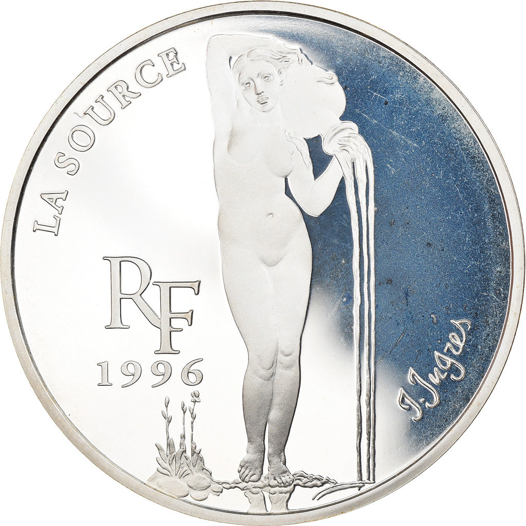 Coin, France, Ingres - La Source, 10 Francs-1.5 Euro, 1996, MS(65-70), Silver