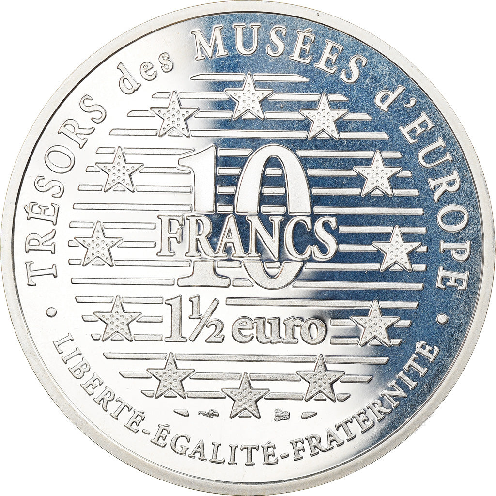 Coin, France, Ingres - La Source, 10 Francs-1.5 Euro, 1996, MS(65-70), Silver