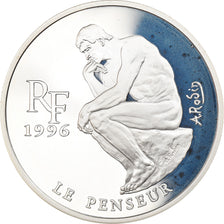 Coin, France, Le Penseur de Rodin, 10 Francs-1.5 Euro, 1996, MS(65-70), Silver