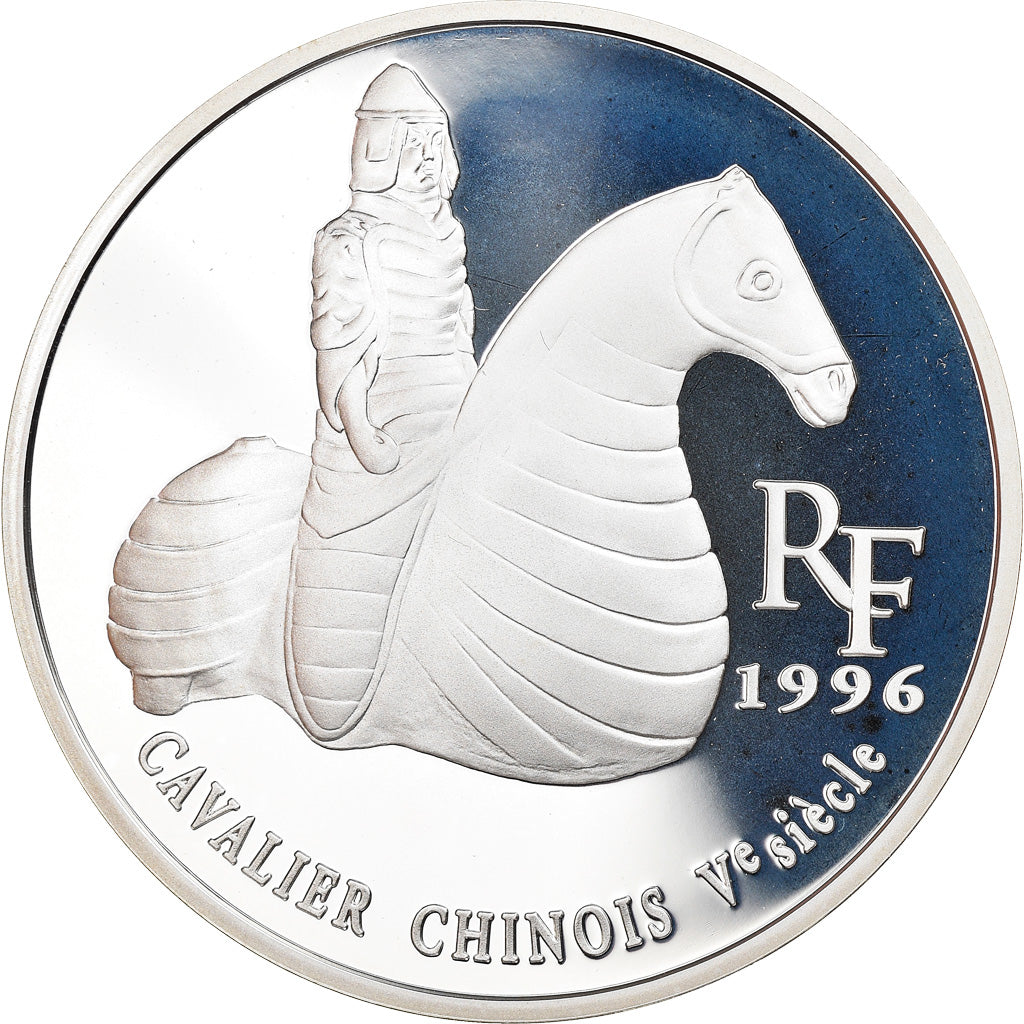 Monnaie, France, Cavalier chinois, 10 Francs-1.5 Euro, 1996, FDC, Argent