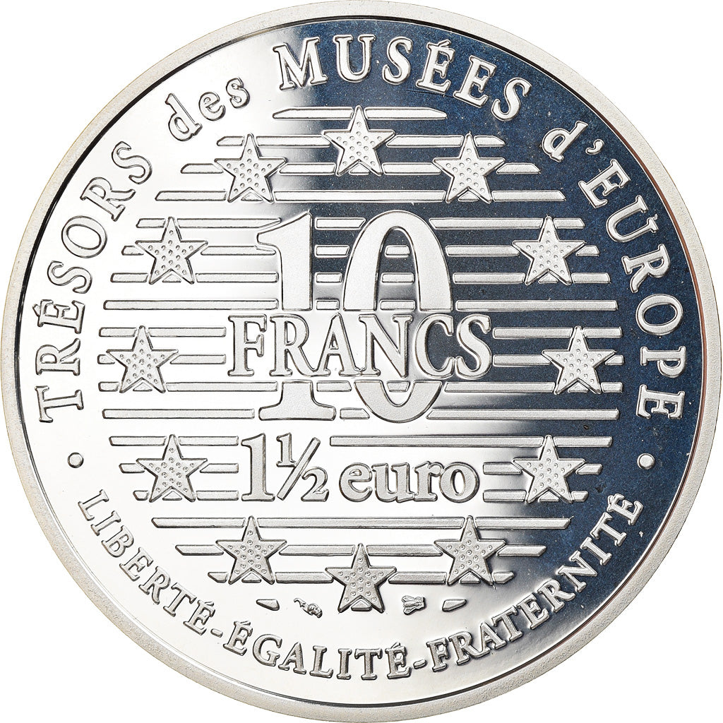 Moneta, Francja, La Maja vestida, 10 Francs-1.5 Euro, 1996, MS(65-70), Srebro