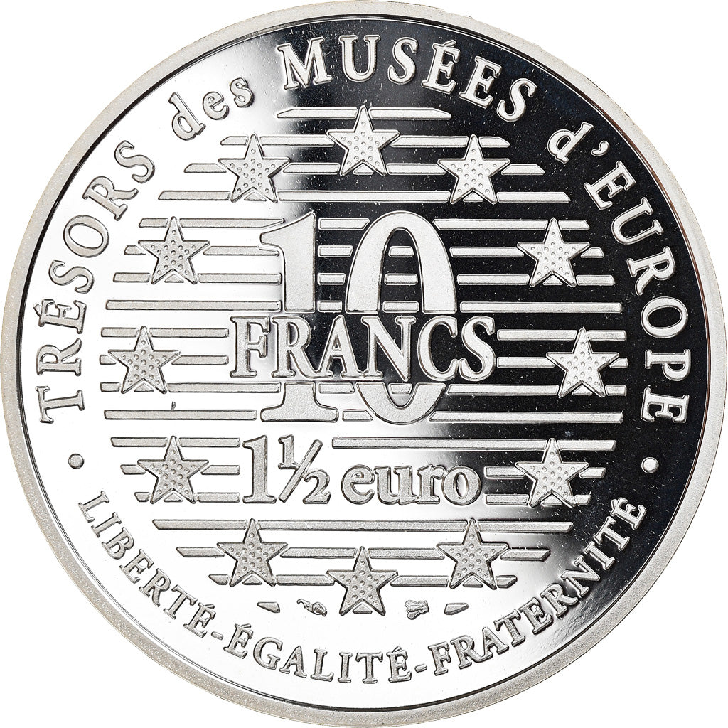 Moeda, França, Autoportrait de Dürer, 10 Francs-1.5 Euro, 1997, MS(65-70)