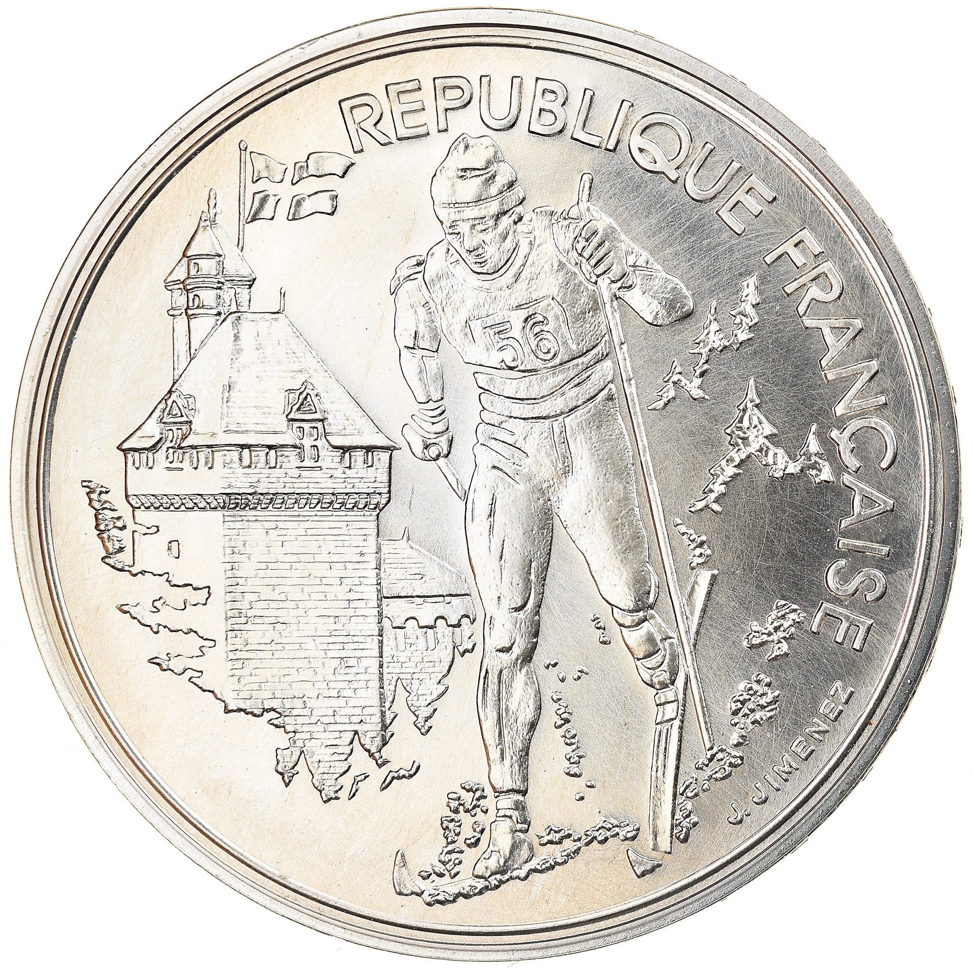 Munten, Frankrijk, Albertville - Cross-country skiing, 100 Francs, 1991, ESSAI
