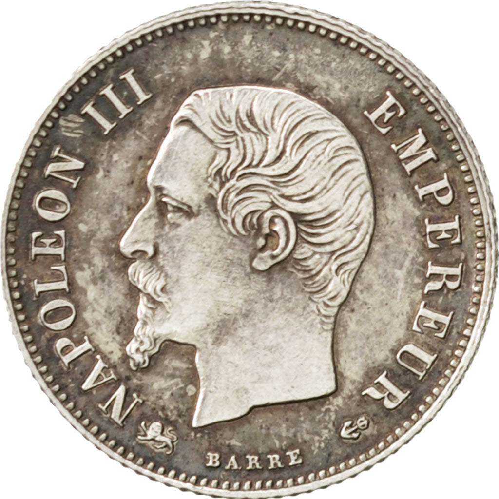 FRANCE, Napoléon III, 20 Centimes, 1856, Lyon, KM #778.3, AU(55-58), Silver, G..