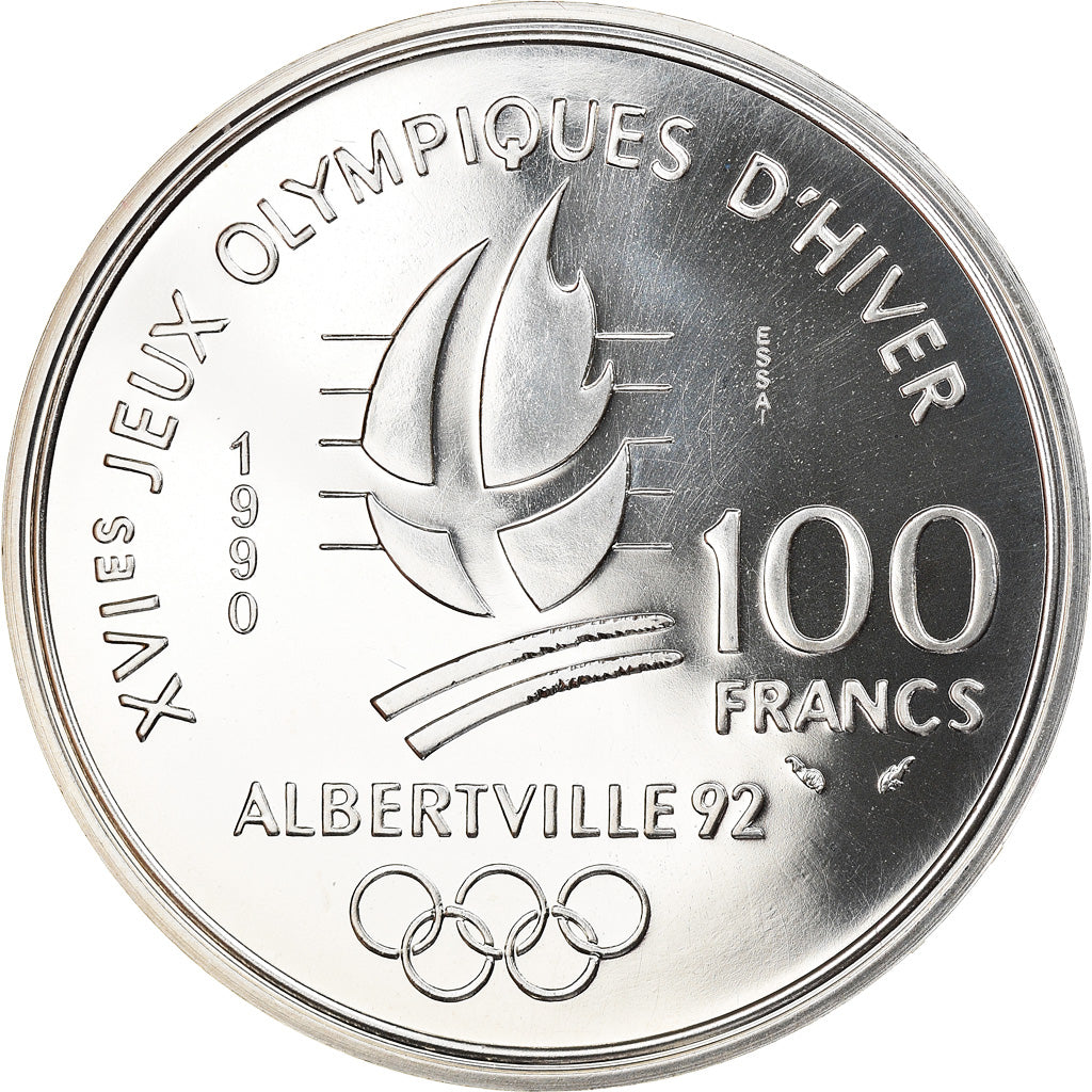 Munten, Frankrijk, Albertville - Bobsledding, 100 Francs, 1990, ESSAI, UNC