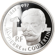 Coin, France, Pierre de Coubertin, 100 Francs, 1991, ESSAI, MS(65-70), Silver