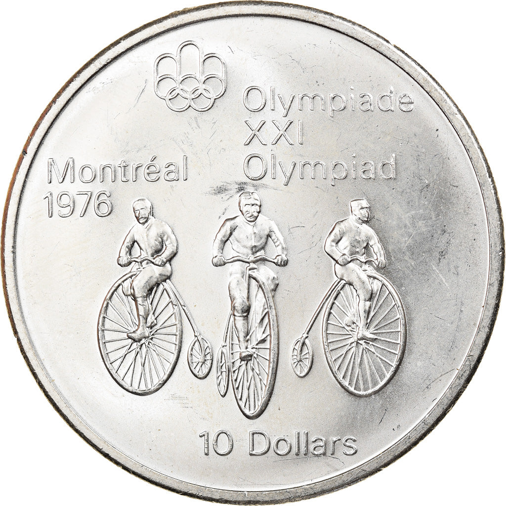 Coin, Canada, Olympic Games - Cycling, 10 Dollars, 1974, MS(63), Silver