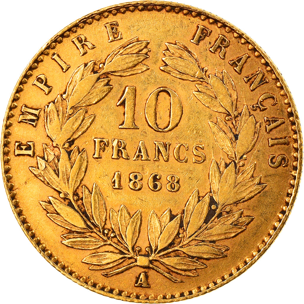 Coin, France, Napoleon III, 10 Francs, 1868, Paris, EF(40-45), Gold, KM:800.1