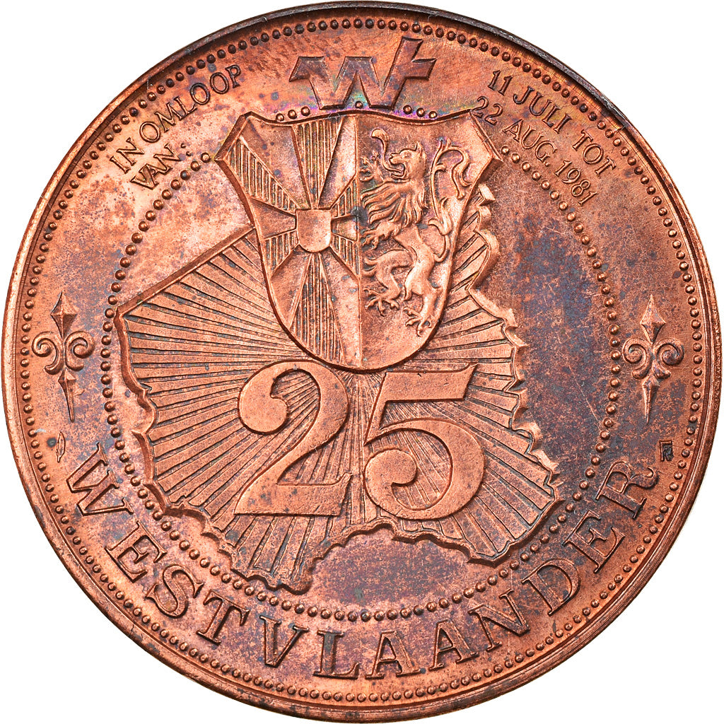Belgium, Token, 25 Westvlaander, Kortrijk - Brugge - Ieper, 1981, AU(55-58)