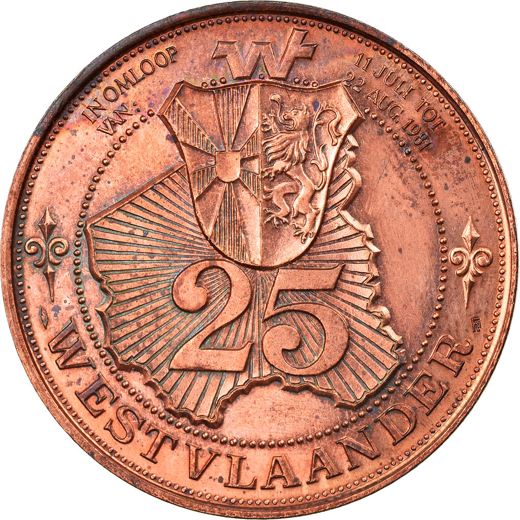 Belgien, Token, 25 Westvlaander, Bredene - Middelkerke - Koksijde, 1981, VZ