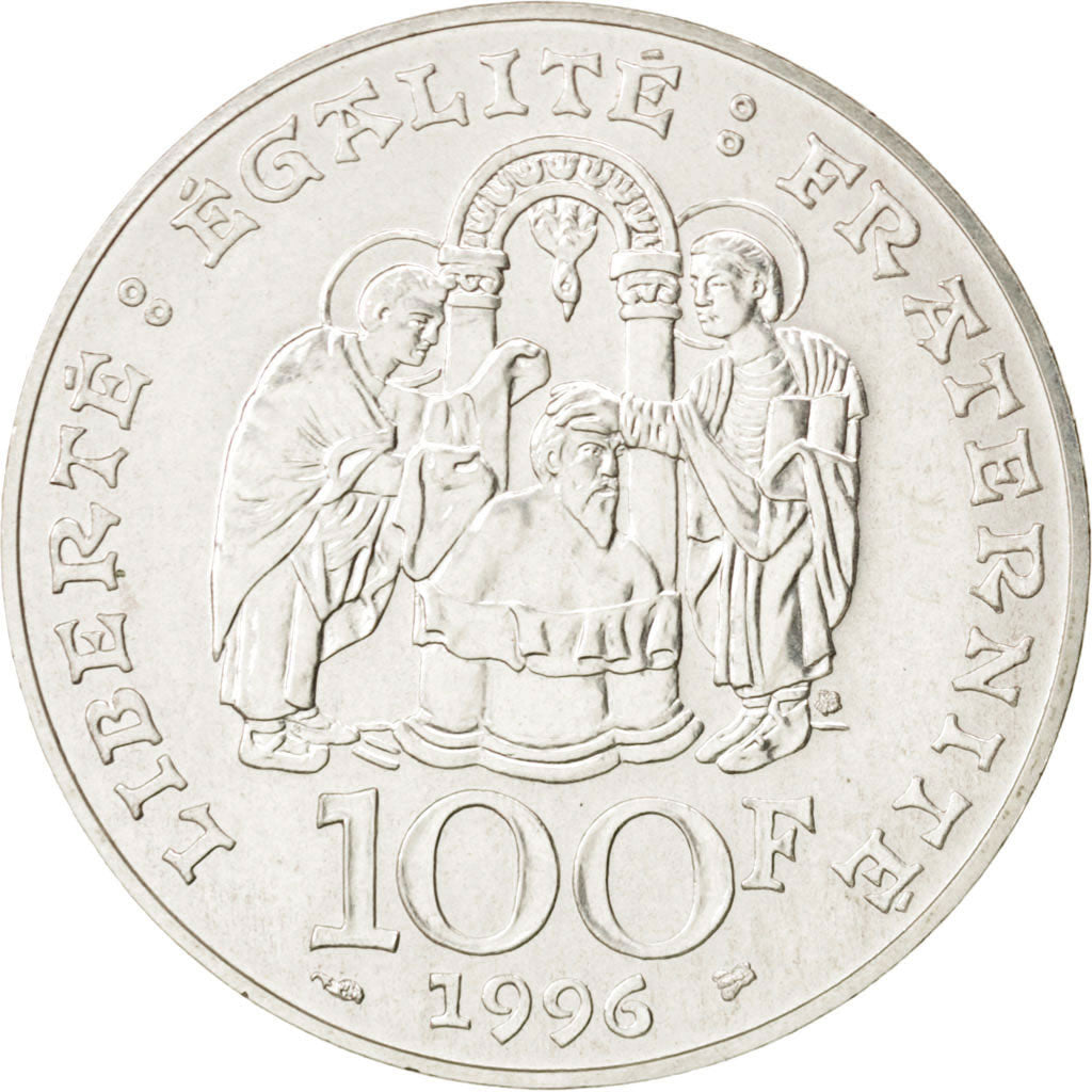 FRANCE, Clovis, 100 Francs, 1996, KM #1180, MS(63), Silver, Gadoury #953, 14.98