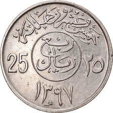 Moneda, Arabia Saudí, UNITED KINGDOMS, 25 Halala, 1/4 Riyal, 1977/AH1397, MBC+