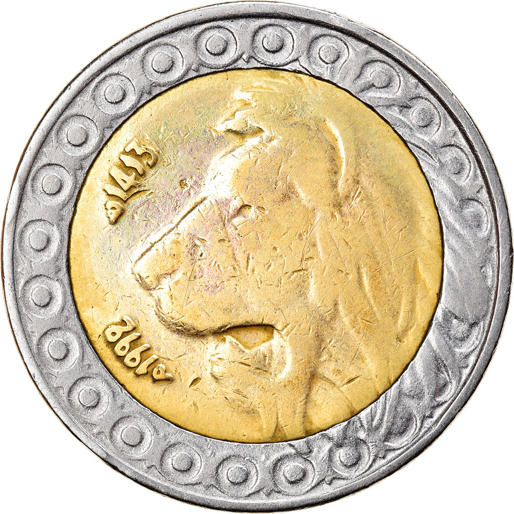 Monnaie, Algeria, 20 Dinars, 1992/AH1413, Algiers, TB+, Bi-Metallic, KM:125
