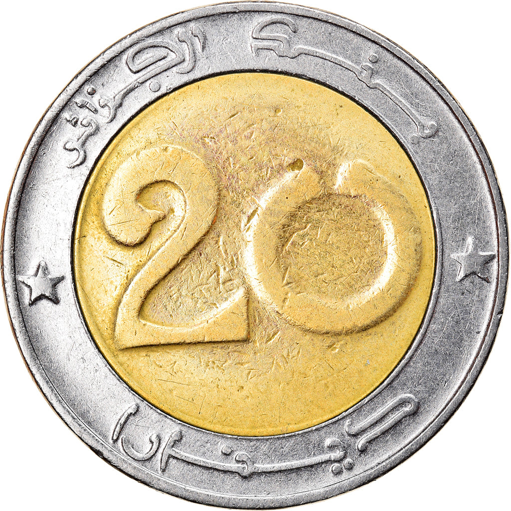 Coin, Algeria, 20 Dinars, 1993/AH1414, Algiers, VF(20-25), Bi-Metallic, KM:125