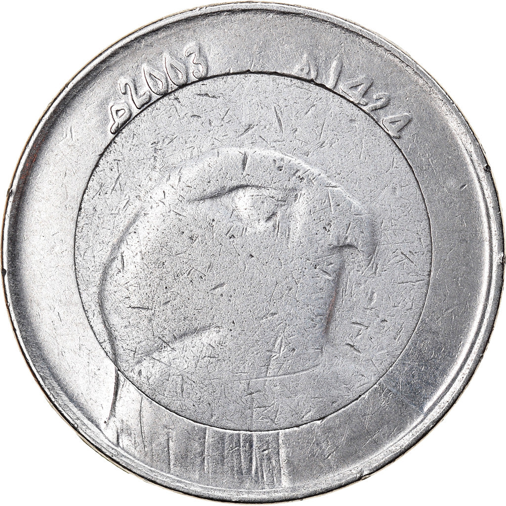 Coin, Algeria, 10 Dinars, 2003/AH1424, Algiers, VF(30-35), Bi-Metallic, KM:124