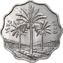 Munten, Irak, 10 Fils, 1975/AH1395, PR, Stainless Steel, KM:126a