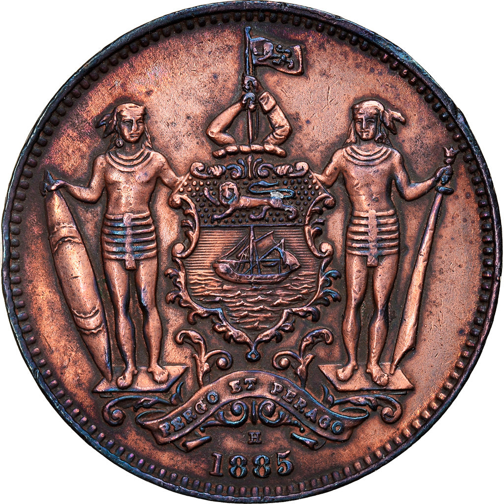 Coin, BRITISH NORTH BORNEO, Cent, 1885, Heaton, Birmingham, EF(40-45), Bronze