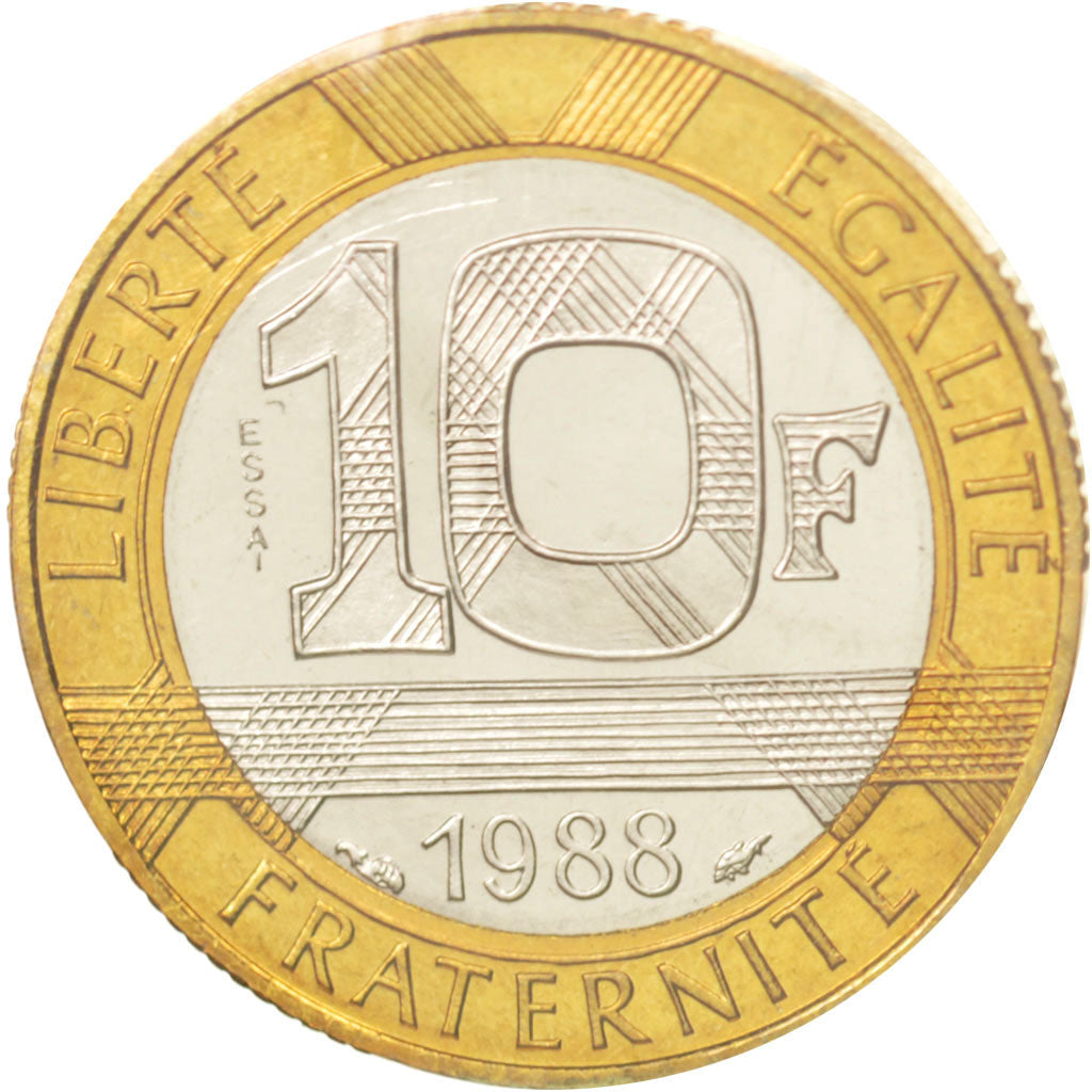 FRANCE, 10 Francs, 1988, KM #E140, MS(65-70), Bi-Metallic, Gadoury #827, 6.50