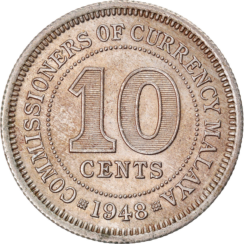 Monnaie, MALAYA, 10 Cents, 1948, TTB+, Copper-nickel, KM:8